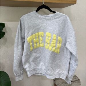 The Bar Light Gray Crewneck Sweatshirt Butter Yellow